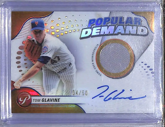 Tom Glavine baseball card from 2024 Topps Pristine Popular Demand series featuring New York Mets