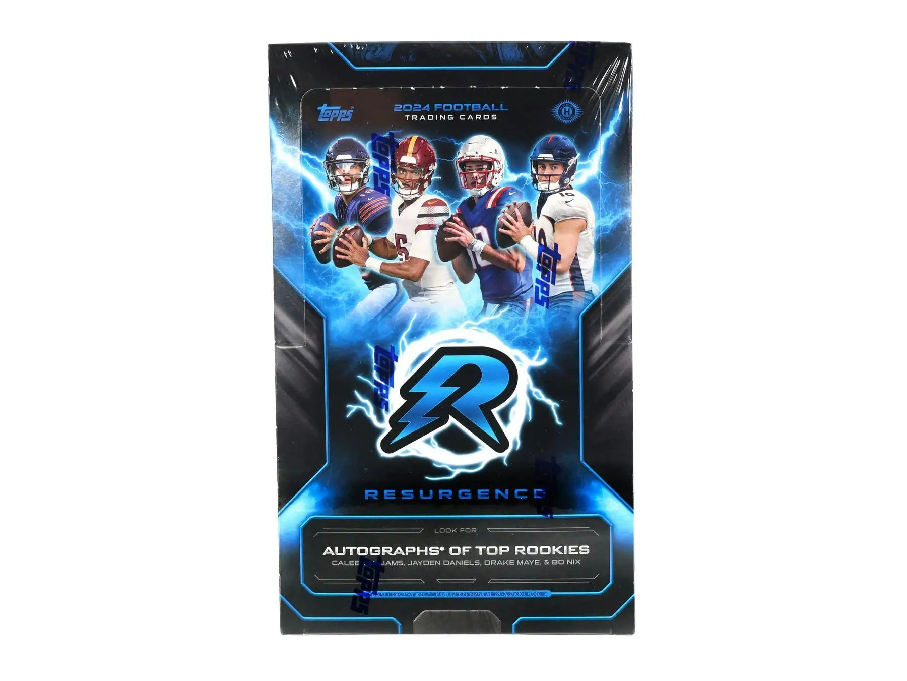 2024 Topps Resurgence Football Hobby Box featuring Power Surge Gold Power cards