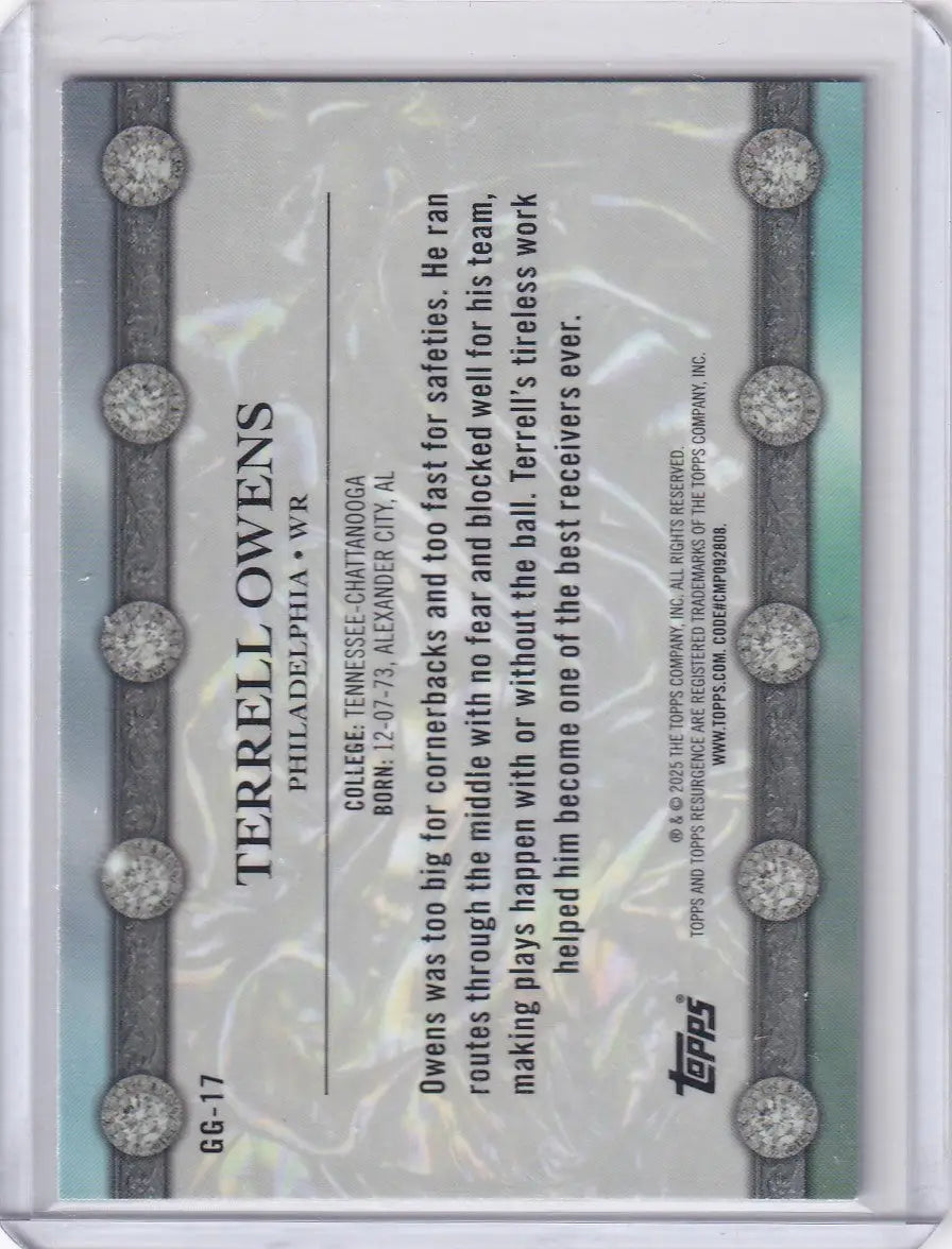 2024 Topps Resurgence Glimmer and Gleam #GG-17 Terrell Owens - Eagles