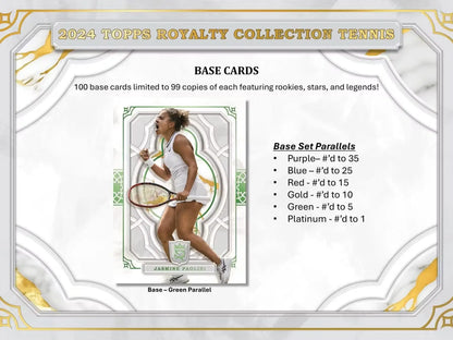 Tennis trading card from 2024 Topps Royalty Collection Tennis Hobby Box