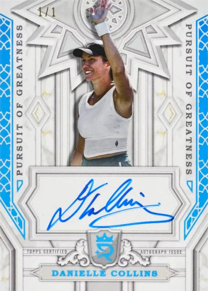 Danielle Collins autographed trading card from 2024 Topps Royalty Collection Tennis box