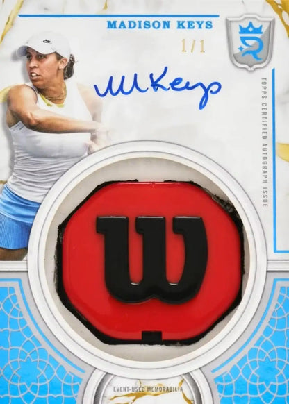 Madison Keys autographed tennis card from 2024 Topps Royalty Collection Tennis Hobby Box