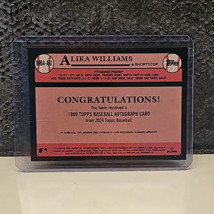 Alika Williams baseball card from 2024 Topps Series 2 Topps Baseball Autographs