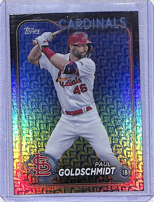 Holographic Topps Series One card of Paul Goldschmidt in batting stance for St. Louis Cardinals