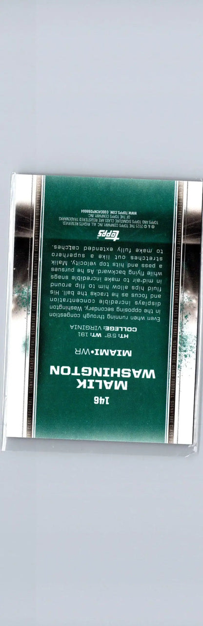 Malik Washington football card from Tops Signature Class 2024 in Malik Washington Bronze style
