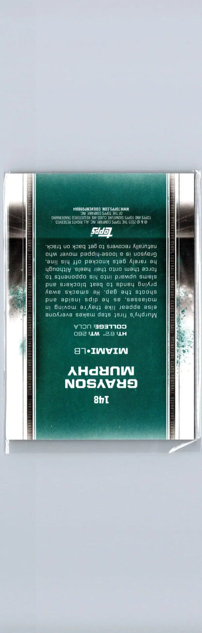 Grayson Murphy baseball card from 2024 Topps Signature Class Grayson Murphy Bronze