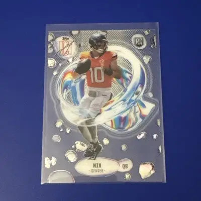 Topps Signature Class football trading card of Bo Nix in orange jersey with dynamic background
