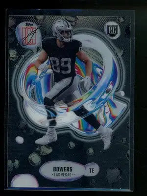 Football trading card of Brock Bowers from 2024 Topps Signature Fluid series