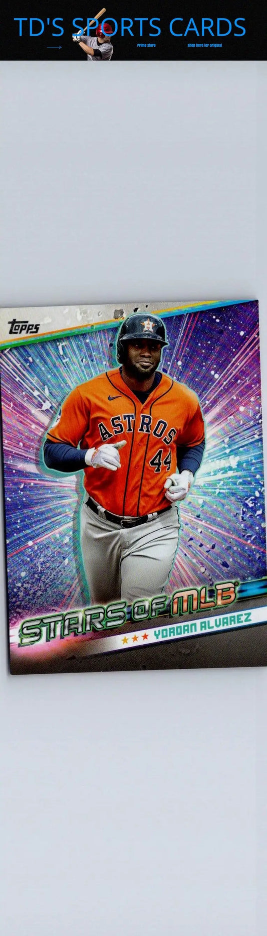 Yordan Alvarez baseball card from 2024 Topps Stars of MLB series featuring Yordan Alvarez Stars