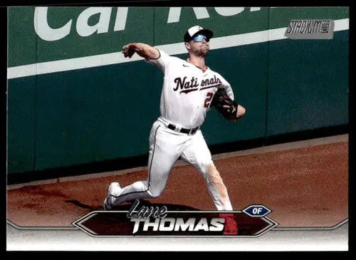 Original gloss Lane Thomas baseball card from 2024 Topps Stadium Club Nationals