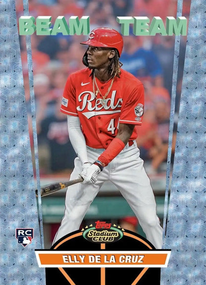 Elly De La Cruz baseball card from 2024 Topps Stadium Club Baseball Compact Box