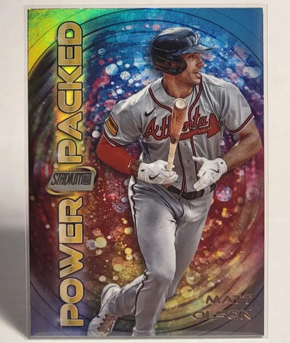 Baseball trading card of Matt Olson from 2024 Topps Stadium Club Power Packed series