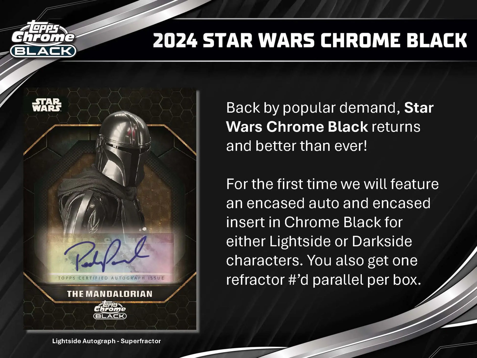 2024 Star Wars Chrome Black trading card from Topps Star Wars Chrome product