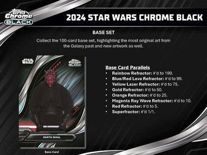 Star Wars trading card from 2024 Topps Star Wars Chrome Black Hobby Box
