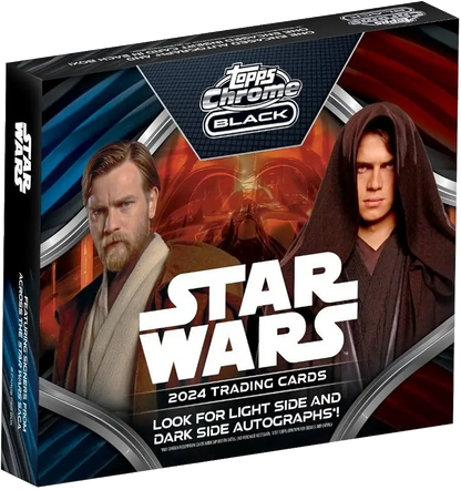 Star Wars trading card box from 2024 Topps Star Wars Chrome Black Hobby Box