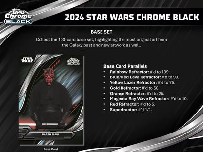 2024 Star Wars Chrome Black trading card from Topps Star Wars Chrome Black Hobby Box
