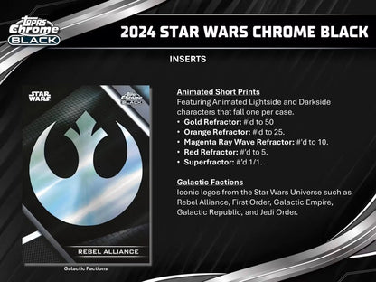 2024 Star Wars Chrome Black trading card from 2024 Topps Star Wars Chrome Black Hobby Box