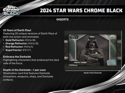 Star Wars trading card from 2024 Topps Star Wars Chrome Black Hobby Box