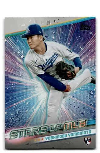 Yoshinobu Yamamoto baseball card from 2024 Topps Stars of MLB with original gloss finish