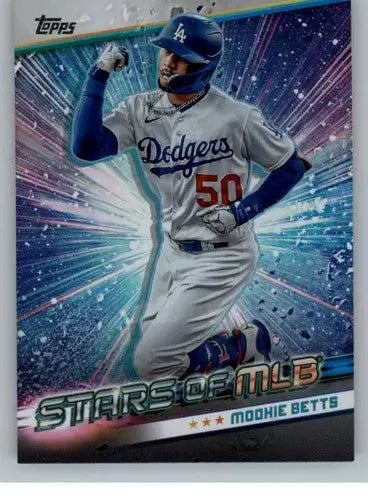Original gloss 2024 Topps Stars Mookie Betts baseball card Dodgers ID 71083