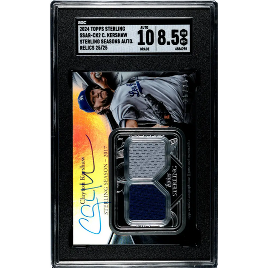 2024 Topps Sterling Seasons #SSAR-CK2 Clayton Kershaw SGC 8.5 NM/MT+ Auto 25/25 Los Angeles Dodgers Baseball Card