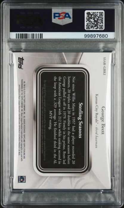 PSA-graded 2024 Topps Sterling George Brett Kansas City Royals baseball card with QR code
