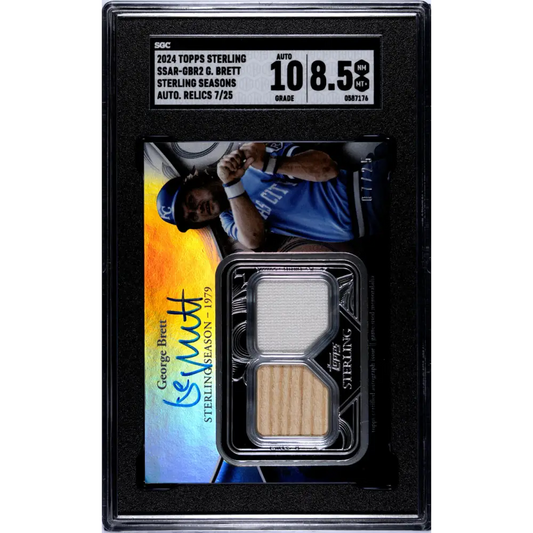 2024 Topps Sterling Seasons #SSAR-GBR2 George Brett SGC 8.5 NM/MT+ Auto 7/25 Kansas City Royals Baseball Card