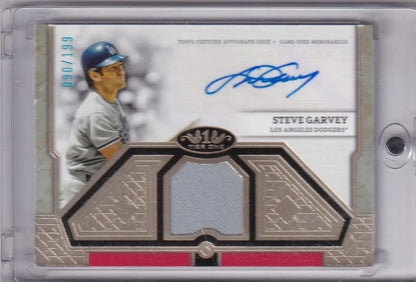 2024 Topps Tier 1 Auto Relic Steve Garvey Los Angeles Dodgers baseball card with autograph