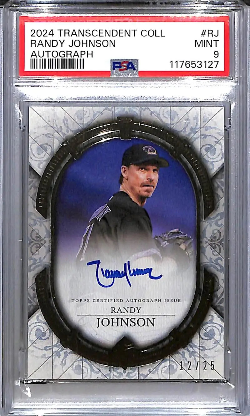 Graded Randy Johnson Arizona Diamondbacks Transcendent Collection baseball card with autograph
