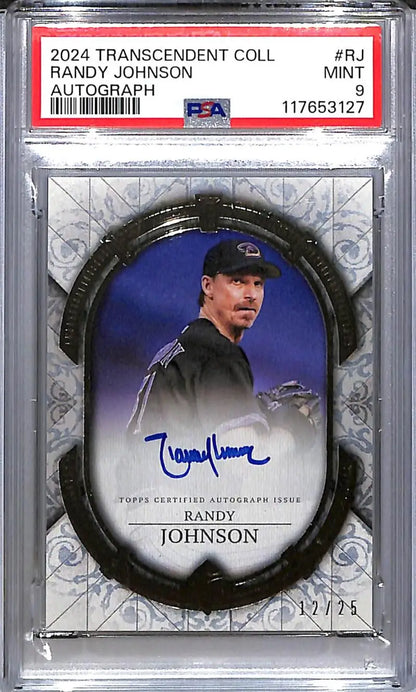 Graded Randy Johnson Arizona Diamondbacks Transcendent Collection baseball card with autograph