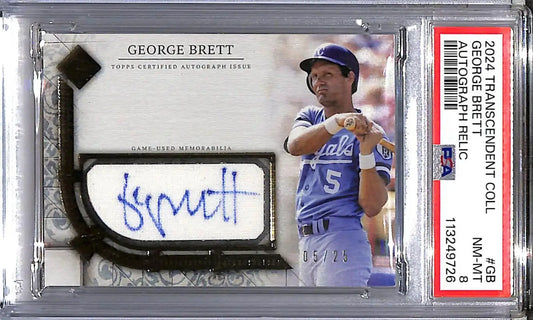 Autographed George Brett baseball card from 2024 Topps Transcendent Kansas City Royals