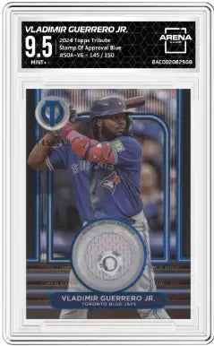 Graded Vladimir Guerrero Jr. baseball card from 2024 Topps Tribute Tribute Vladimir Guerrero series