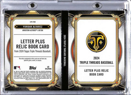 Yordan Alvarez Houston Astros Baseball Card Book 2024 Topps Triple Threads 1/1