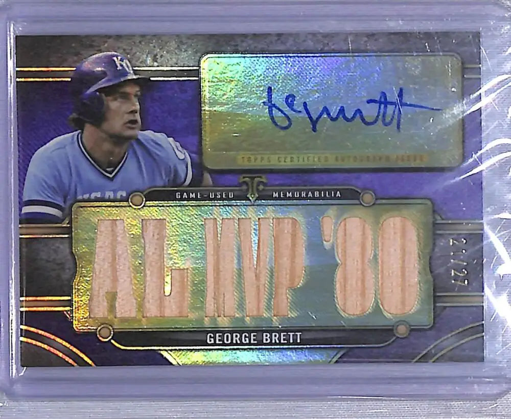 George Brett baseball card from Topps Triple Threads featuring Kansas City Royals jersey
