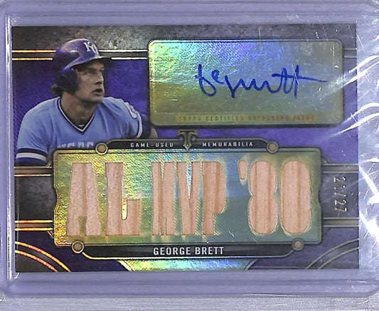 George Brett baseball card from Topps Triple Threads featuring Kansas City Royals jersey