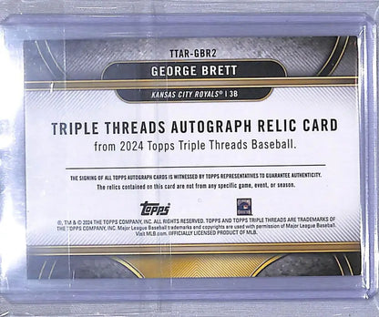George Brett autograph relic card from 2024 Topps Triple Threads, Kansas City Royals