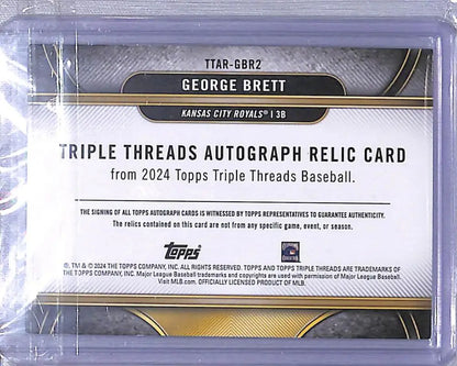 George Brett autograph relic card from 2024 Topps Triple Threads Kansas City Royals