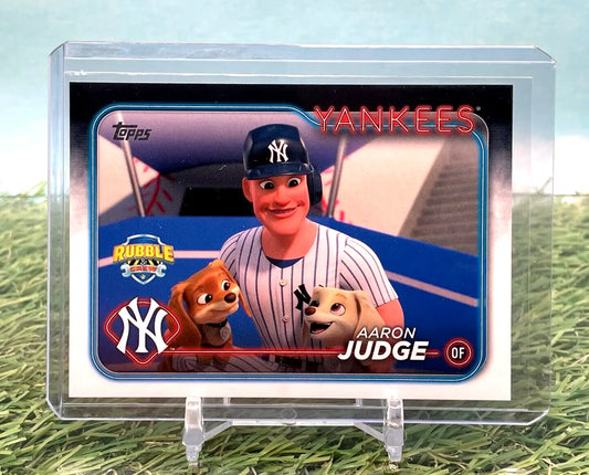 2024 Topps Update Series Aaron Judge Paw Patrol card with cartoon player and dogs