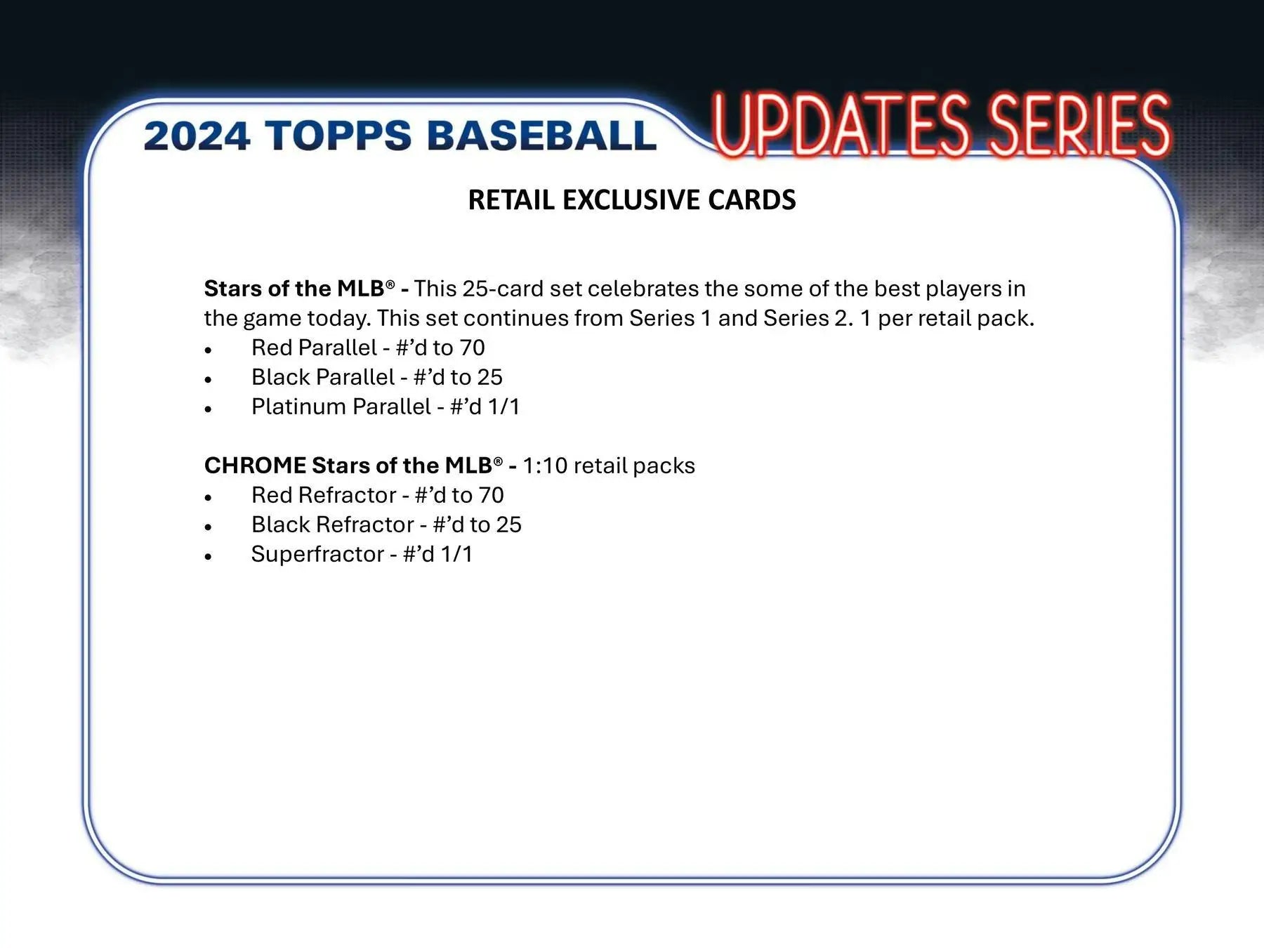 Retail exclusive 2024 Topps Update Series Baseball Blaster Box with blue parallel relic cards