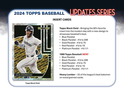 2024 Topps Update Series Baseball Hobby Jumbo Box with relic cards and gold parallel