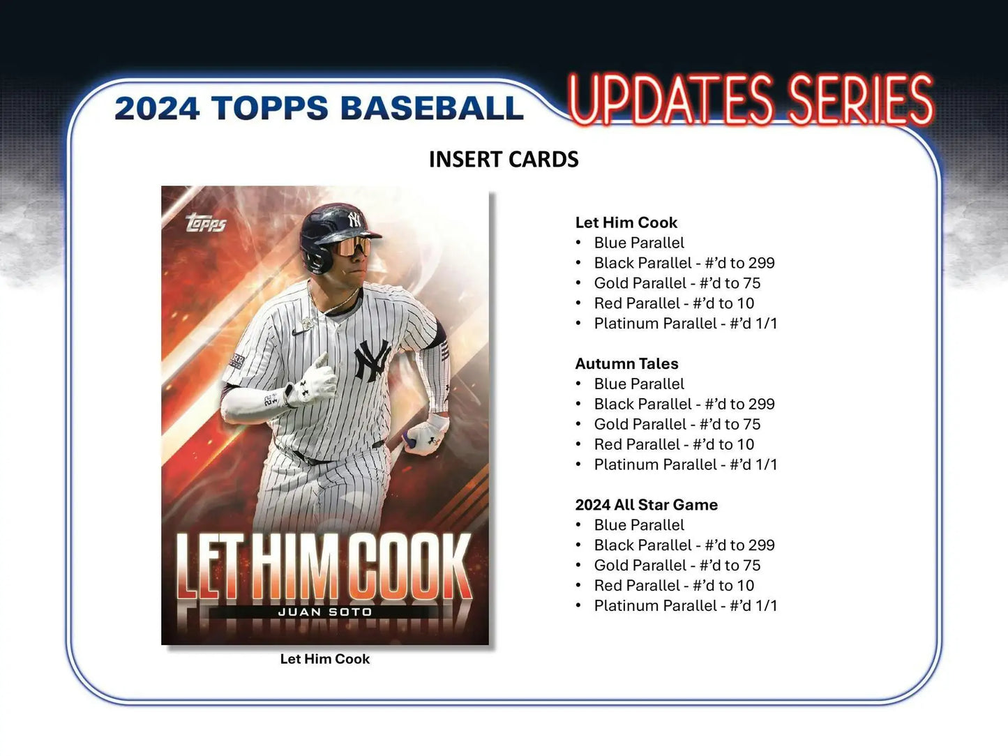 2024 Topps Update Series Baseball Hobby Jumbo Box with relic cards and gold parallel insert set