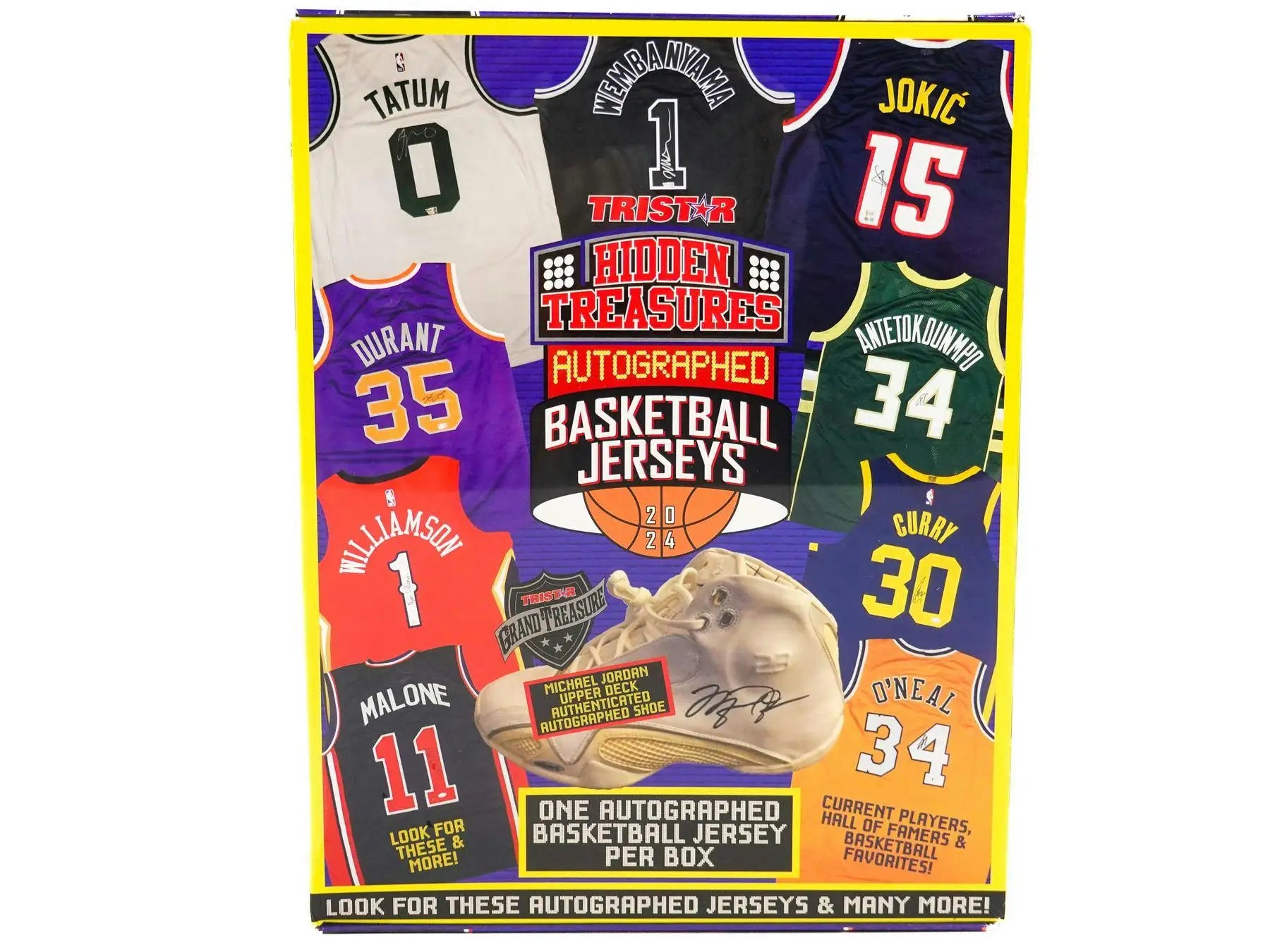 Autographed basketball jersey box from 2024 TriStar Hidden Treasures Hobby Box