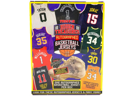 Autographed basketball jersey box from 2024 TriStar Hidden Treasures Hobby Box