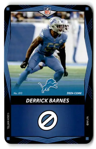 2024 NFL Derrick Barnes UNO Elite Core Edition trading card Detroit Lions original gloss