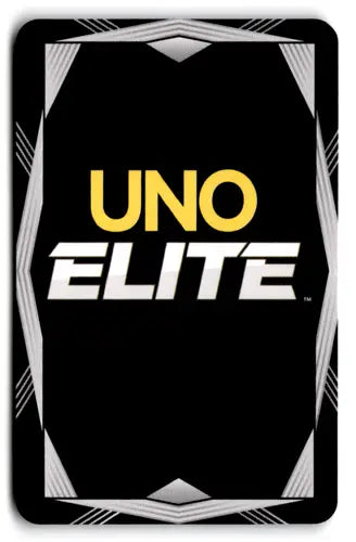 Black UNO Elite playing card with white and grey border designs from the original gloss elite core edition