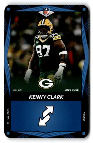 2024 NFL trading card featuring Kenny Clark Green Bay Packers original gloss uno elite core edition