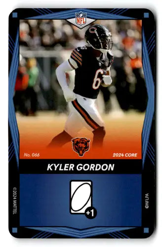 Original gloss 2024 UNO Elite Core Edition football trading card featuring Kyler Gordon Bears