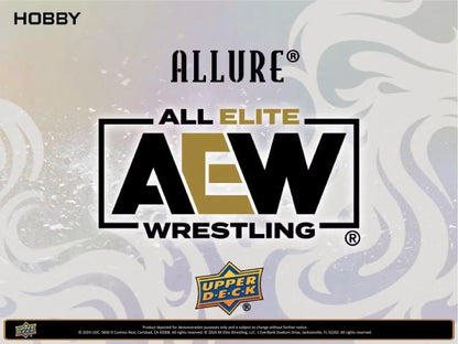 Promotional display for All Elite Wrestling trading cards in 2024 Upper Deck AEW Allure Hobby Box