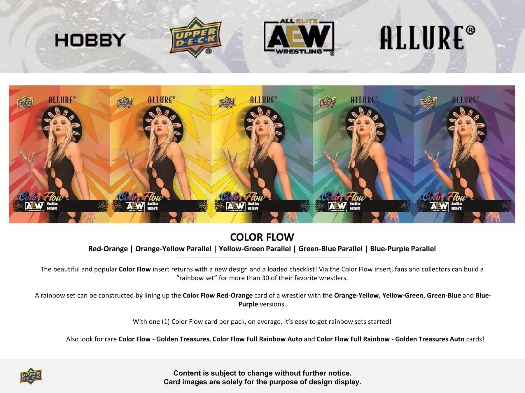 Trading cards featuring a woman in black outfit and sun hat from 2024 Upper Deck AEW Allure Wrestling