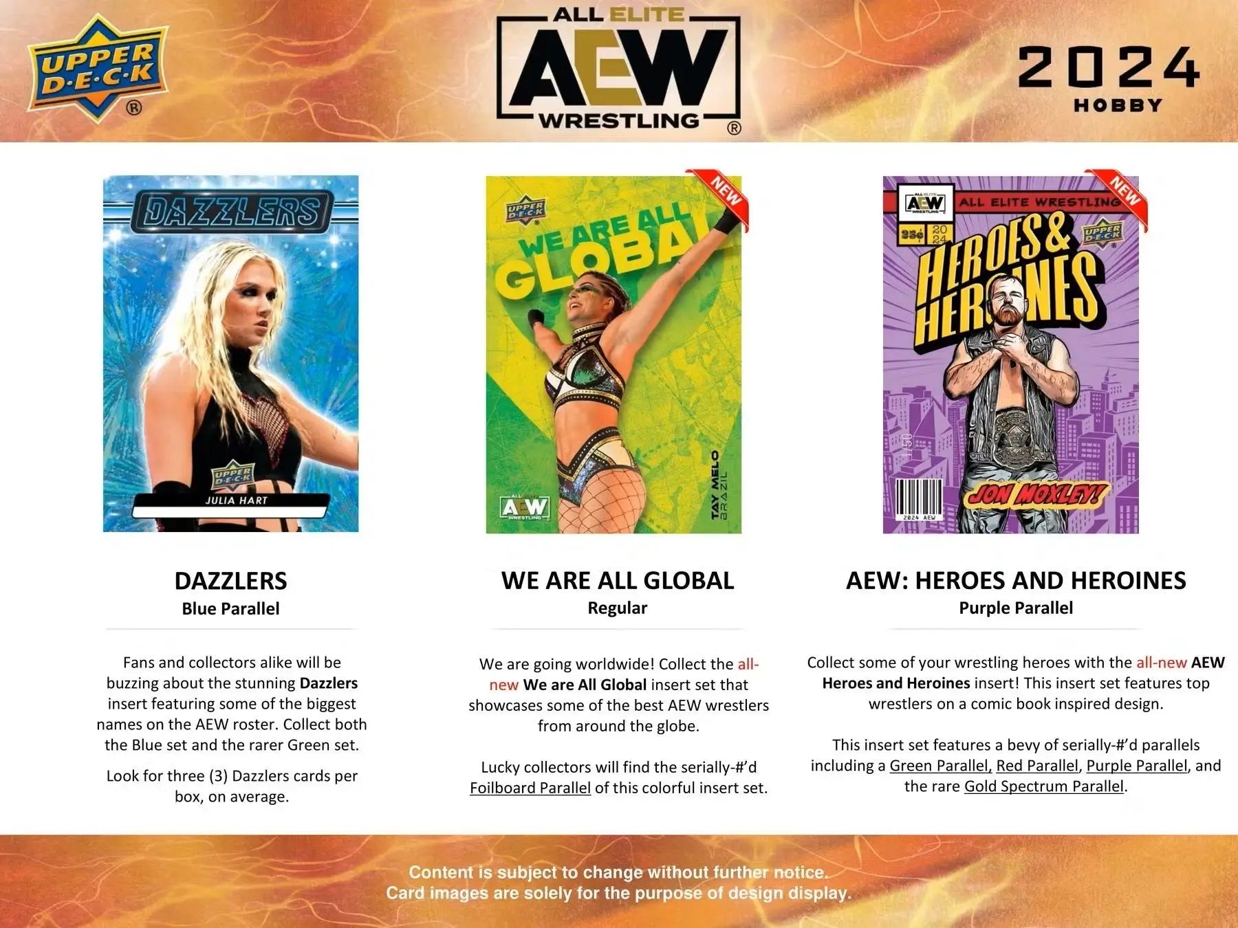Promotional image for 2024 AEW Wrestling trading cards from Upper Deck AEW collection